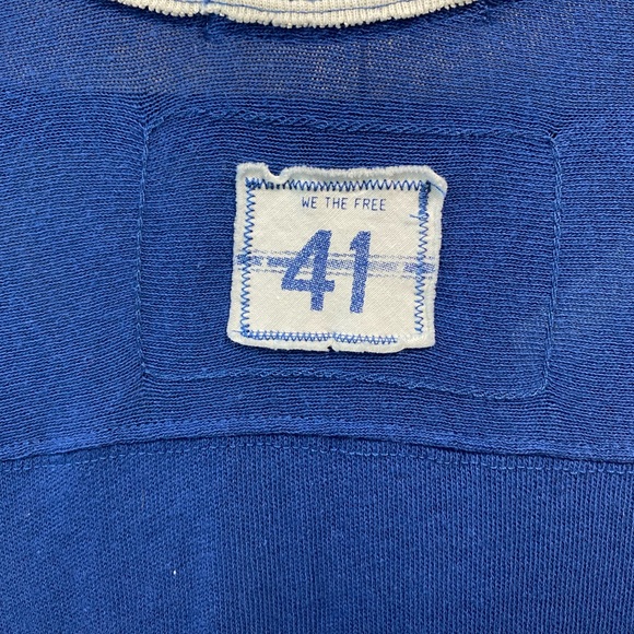 Free People We The Free Blue Hail Mary Jersey Tee Tunic Top - Picture 10 of 13